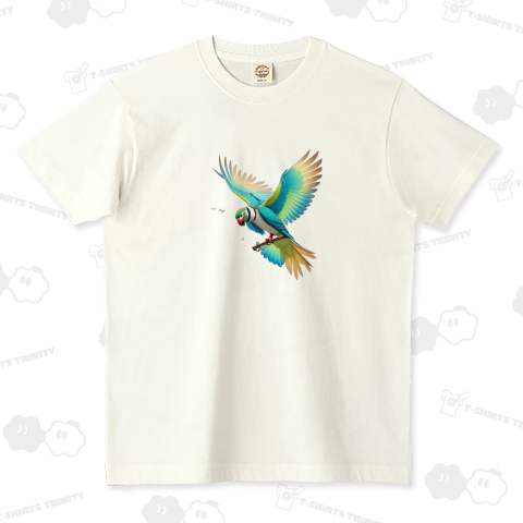 フライングカラーズ - カラフルなインコデザインTシャツ