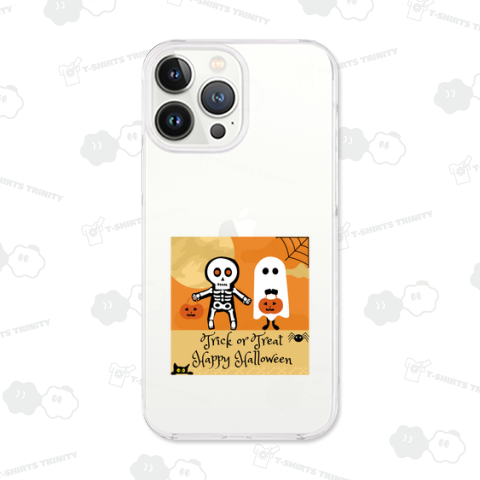 ガイコツとおばけがハロウィン楽しむ