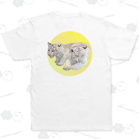 ホワイトタイガーの赤ちゃん 満月 背面プリント