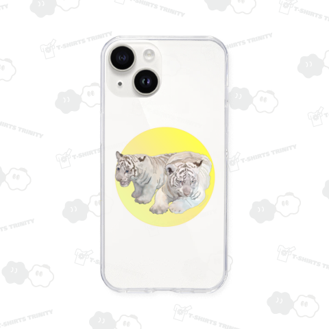 ホワイトタイガーの赤ちゃん 満月 背面プリント