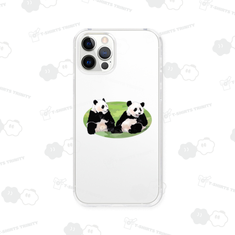 ならんでおやつ あーん パンダ姉妹 前面プリント 楕円