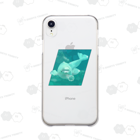 パフっとベルーガ シロイルカ 角型《背面プリント》