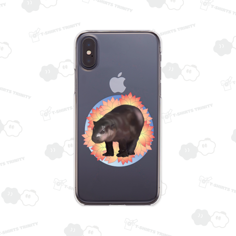 どきどき カバの赤ちゃん 丸型 前面プリント