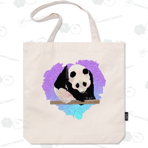 ポーズでバランス 赤ちゃんパンダ ブルーハート 《背面プリント》