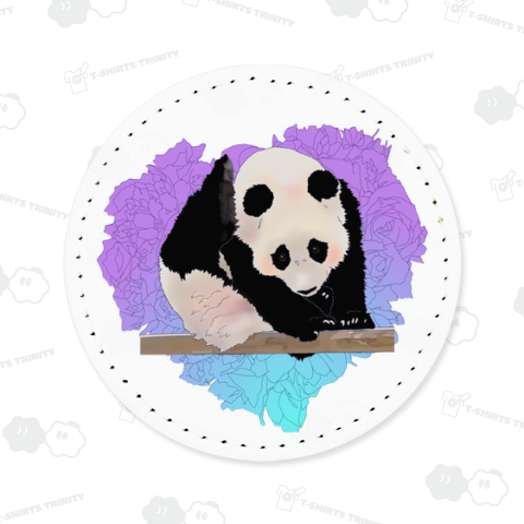 ポーズでバランス 赤ちゃんパンダ ブルーハート 《背面プリント》