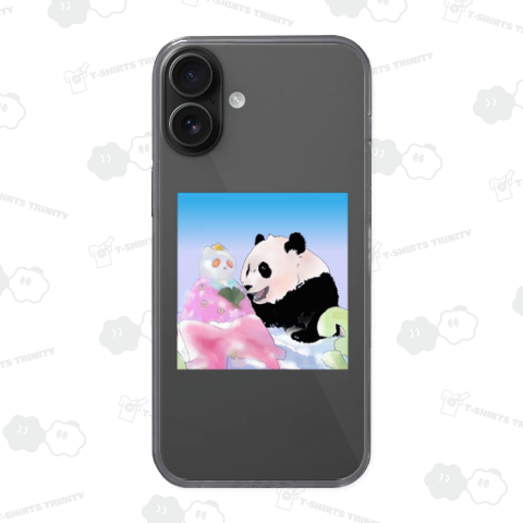 おひなさまと子パンダ 《背面プリント》