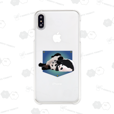 おやこでコロン パンダ ブルージーンポケット 《前面プリント》