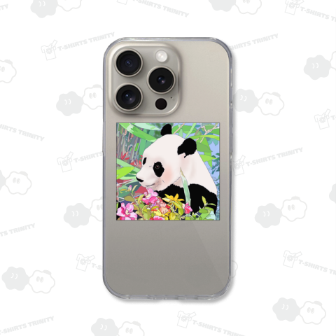 花とおすましパンダ 《前面プリント》