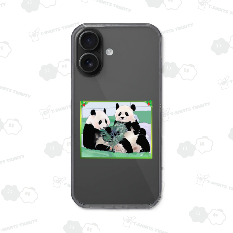 クリスマスリース ふたごパンダ 《背面プリント》