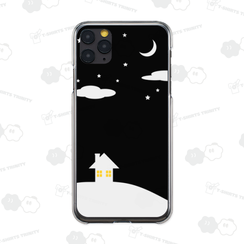 丘の上の小さな家と夜空2