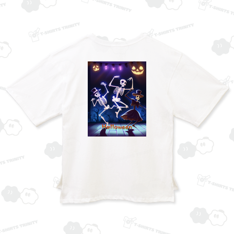 ハロウィンスケルトンダンス01-01 文字入り バックプリント