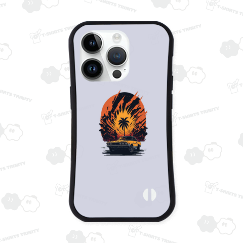 レトロな車とヤシの木