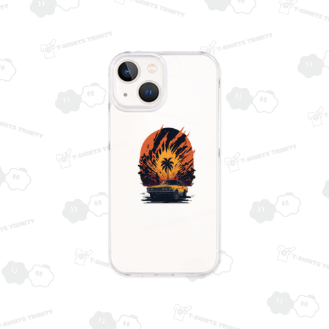 レトロな車とヤシの木