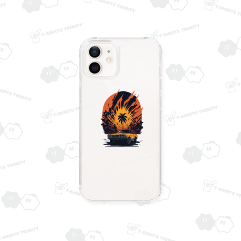 レトロな車とヤシの木