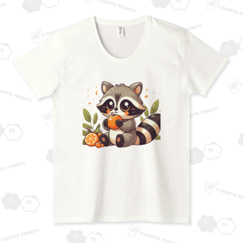 Raccoon eating a mandarin orange(みかんを食べる狸)