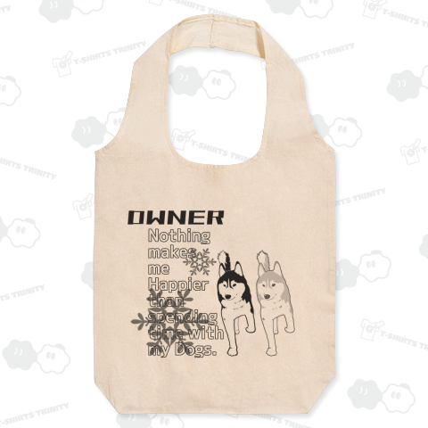 雪の結晶とハスキー