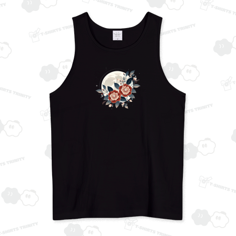 山茶花と月「sasanqua camellia and moon」