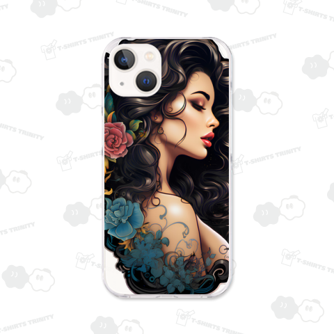 Flowers & Black hair 01