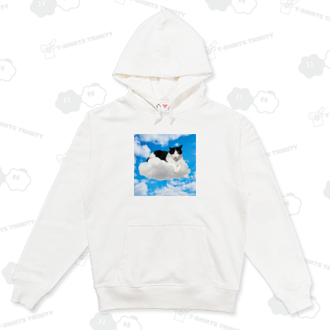 おねむのはちわれ猫 雲に乗って 青空バージョン