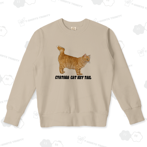 幸運の鍵しっぽの茶トラ猫（オーガニックコットンスウェット