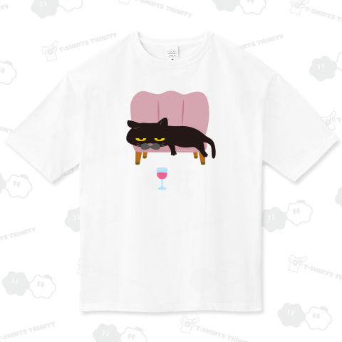 デザインにゃんこシリーズ ソファーと黒ボスネコとワイン