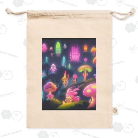 光るキノコと女の子