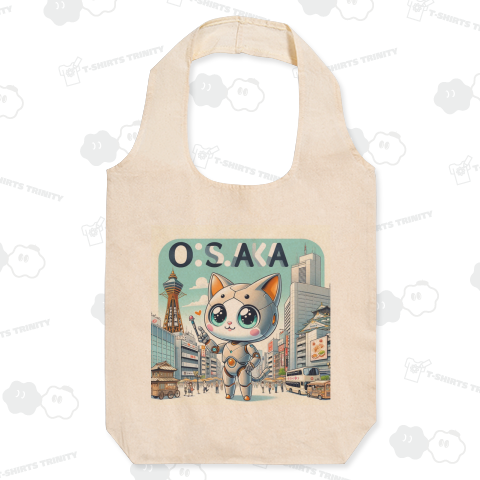 大阪観光をするネコ型ロボット