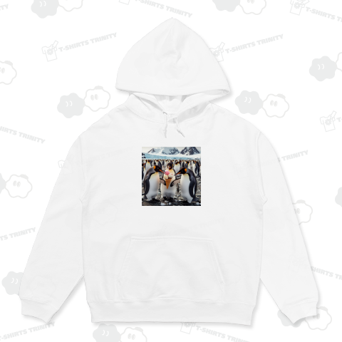 南極でアイスクリームを食べているペンギン