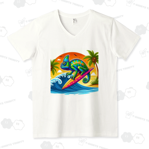 カメレオンがサーフィン