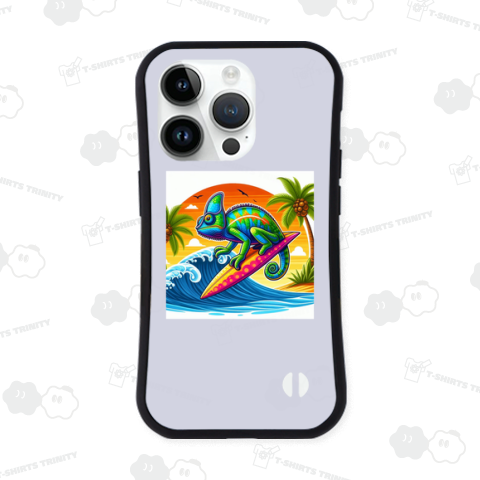 カメレオンがサーフィン