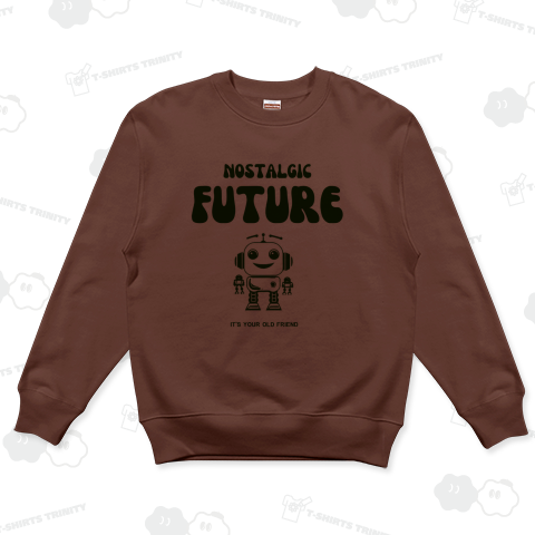 レトロな笑顔のロボットのロゴマーク風線画イラスト/緑