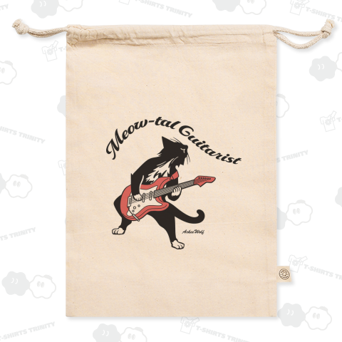 エレキギターをかき鳴らすロック猫!_黒猫(前面)