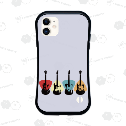 ギターアウトライン エレキギター_白