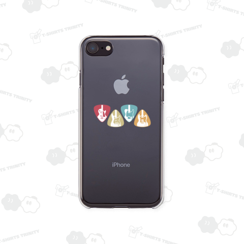 ギターピックデザイン エレキギター_白