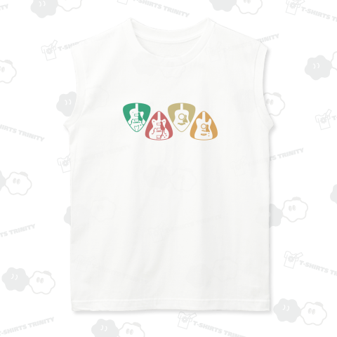 ギターピックデザイン セミアコ・アコギ_白