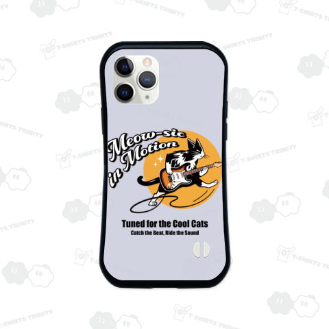 ロックギター猫 (前面)_白