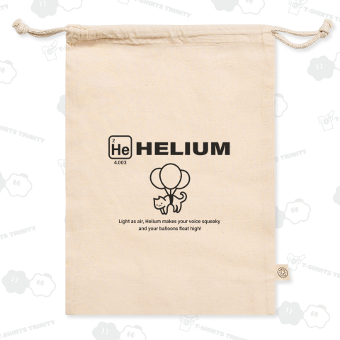 元素記号He・ヘリウムのミニマル理科デザイン_白