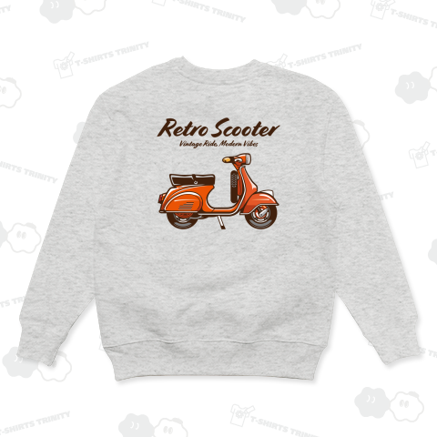 キャンディーカラーのゆるレトロスクーター_レッド(両面)