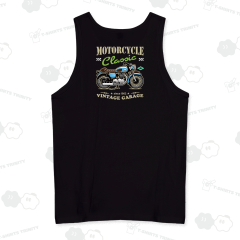 キャンディーカラーの旧車スタイル!レトロバイク_BK_ブルー(両面)