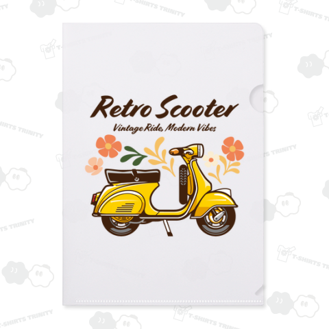 キャンディーカラーのゆるレトロスクーター_イエロー_白