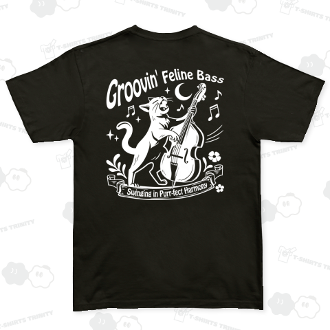 ベース弾いて歌うノリノリ猫_ホワイトライン_両面