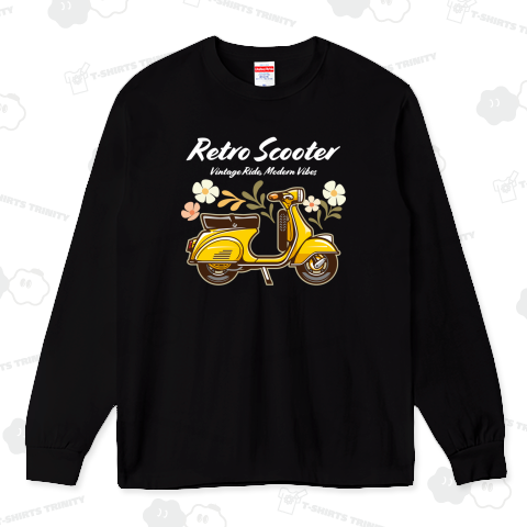 キャンディーカラーのゆるレトロスクーター_イエロー_黒