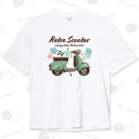 キャンディーカラーのゆるレトロスクーター_グリーン_白