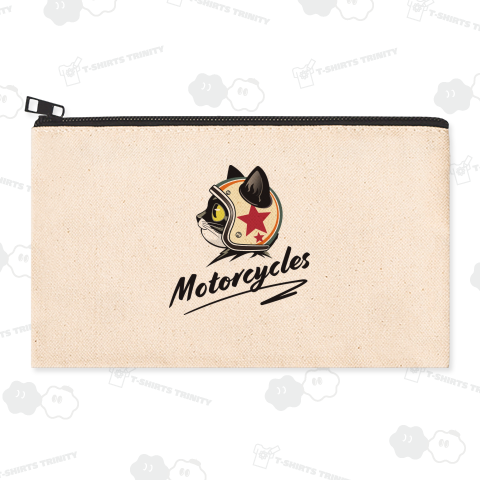 レトロヘルメットで決めた猫の横顔_シンプル版_白_クリーム