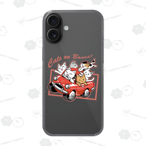 猫が車でにぎやかドライブ2! 運転中!_レッド_黒