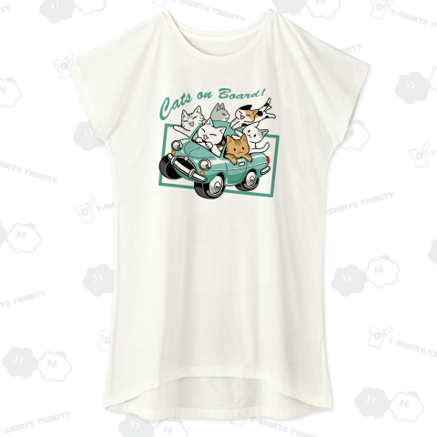 猫が車でにぎやかドライブ2! 運転中!_ブルー_白