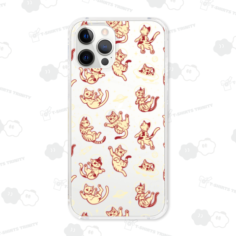 宇宙服でふわふわ集まる猫の集会_ブラウン_黒