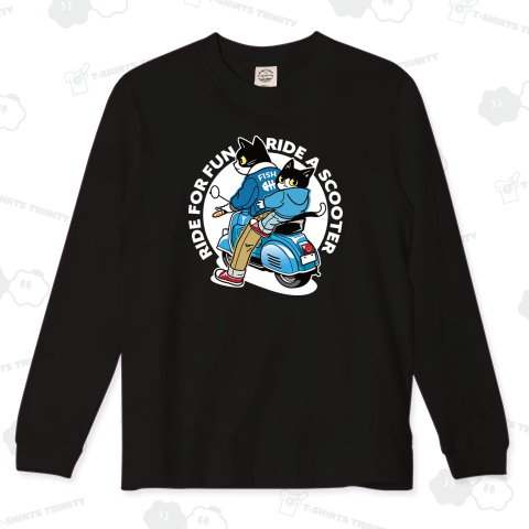 スクーターで風をきる猫たちの街さんぽ_ブルー