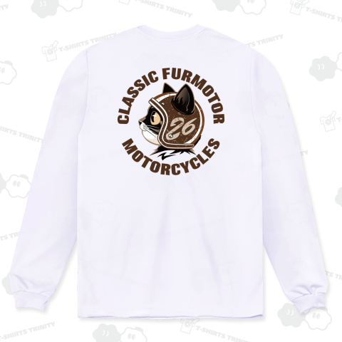 ヘルメット猫のレトロアメリカン・ライド_白(背面)