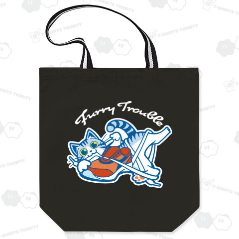 結んであげる!スニーカーに夢中な猫_シンプル版_黒